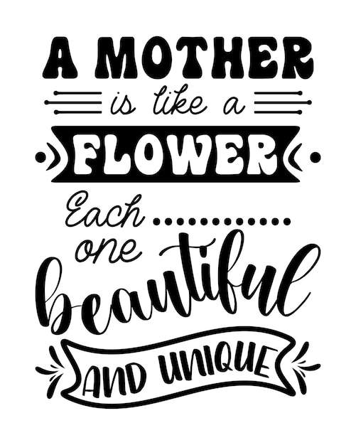 Vector happy mother's day funny and inspirational lettering design