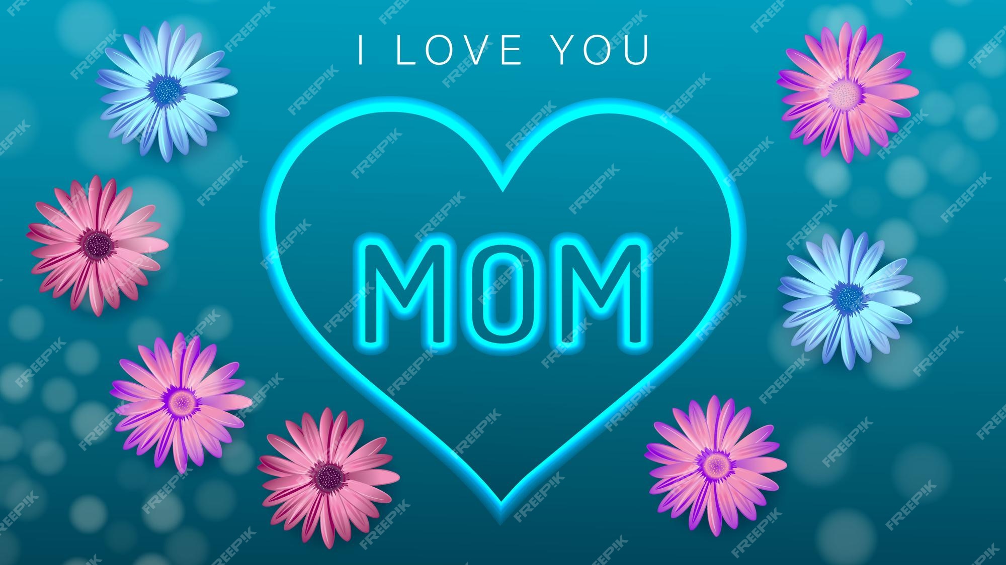 Premium Vector | Happy mother's day getting card illustration flower with calligraphy poster design mom love you Premium Vector | Happy mother's day getting card illustration flower with calligraphy poster design mom love you