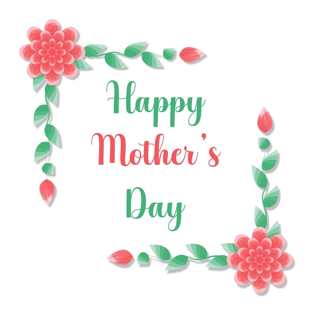 Vector happy mother's day greeting card advert celebration square template