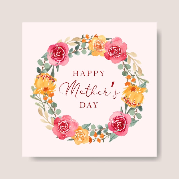 Happy Mother's Day Greeting Card Template