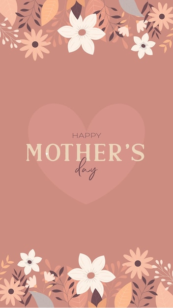 Happy mother's day Greeting card with flowers