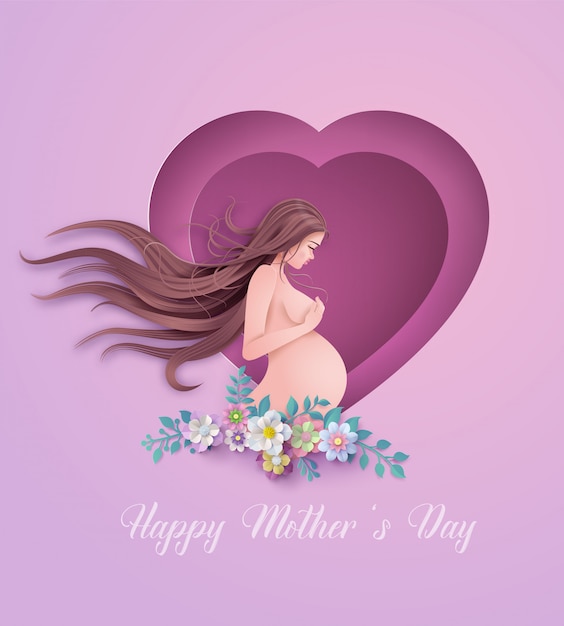 Vector happy mother's day greeting card.