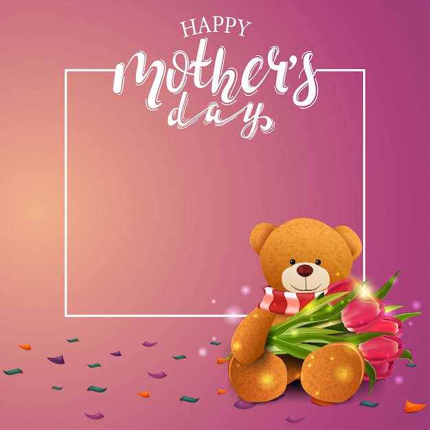 Happy mother's day greeting pink card