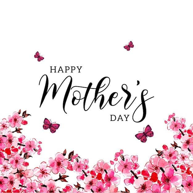 happy mother's day greetings pink white background social media design banner free vector