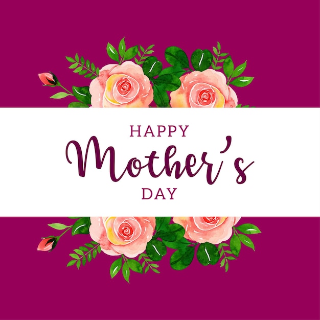 Happy Mother's Day Greetings Purple Pink Green Background Social Media Design Banner Free Vector