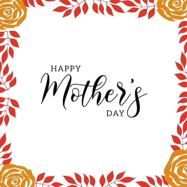 Vector happy mother's day greetings red orange background social media design banner free vector