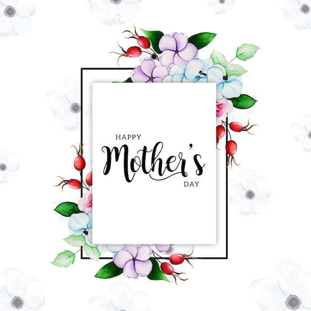 Vector happy mother's day greetings white purple blue background social media design banner free vector