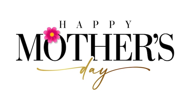 Happy Mother's day horizontale banner met creatieve bloemenkalligrafie