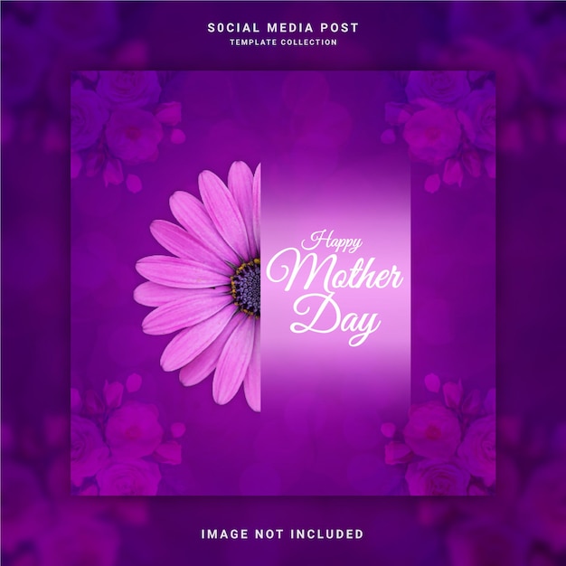 Happy mother's day i live you mom instagram ad concept social media post template