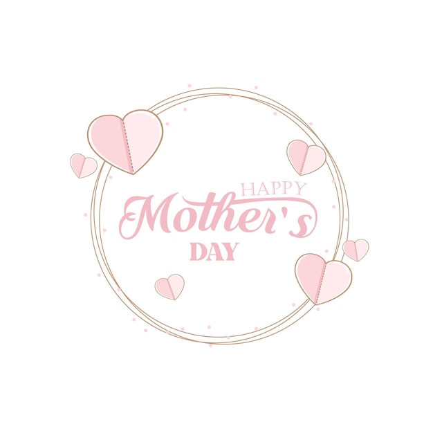 Vector happy mother's day illustration papercut heart premium vector