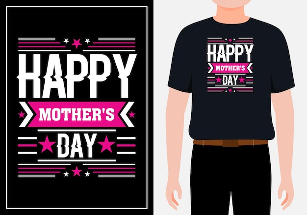 Happy mother's day lettering mom quote for print card and tshirt premium vector