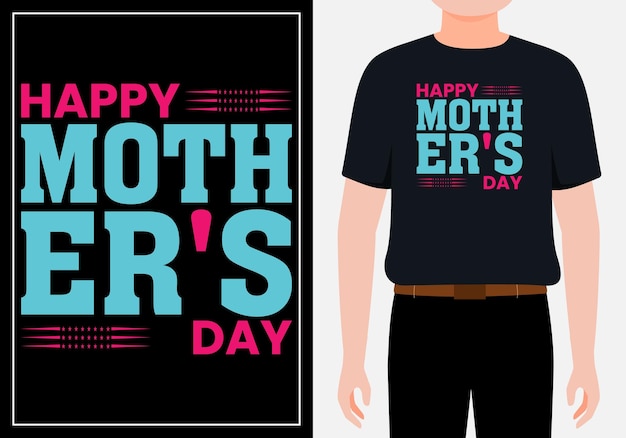 Happy mother's day lettering mom quote for print card and tshirt premium vector