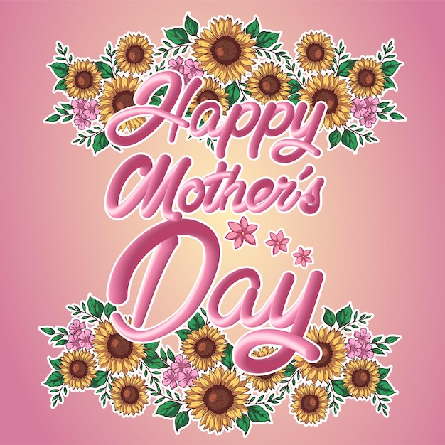 Vector happy mother's day mother draw