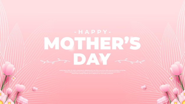 Happy Mother's Day-ontwerp geschikt voor wenskaarten, verkooppromoties, vouchers, banners en andere