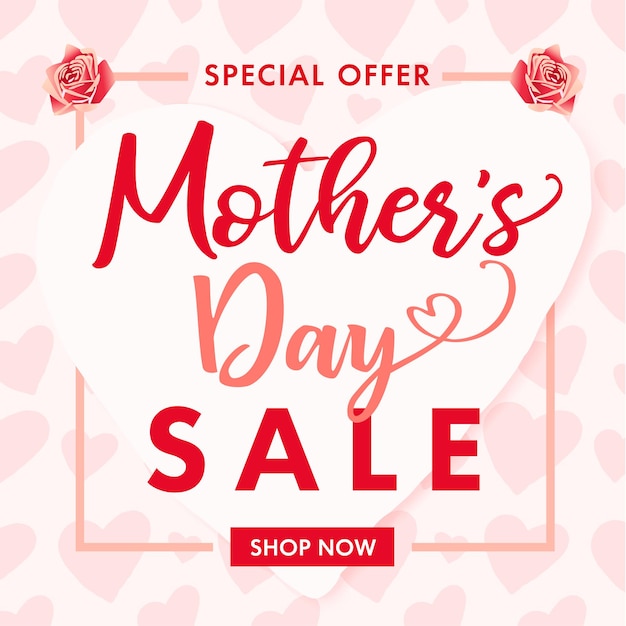 Vector happy mother's day sale banner or coupon advertisiment design creative lettering