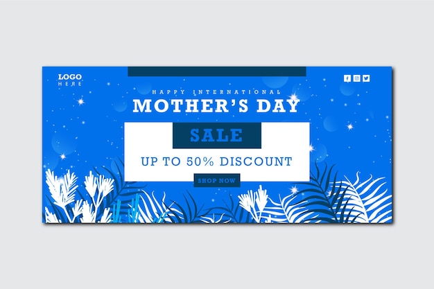 Happy mother's day sale social media Facebook cover page design template