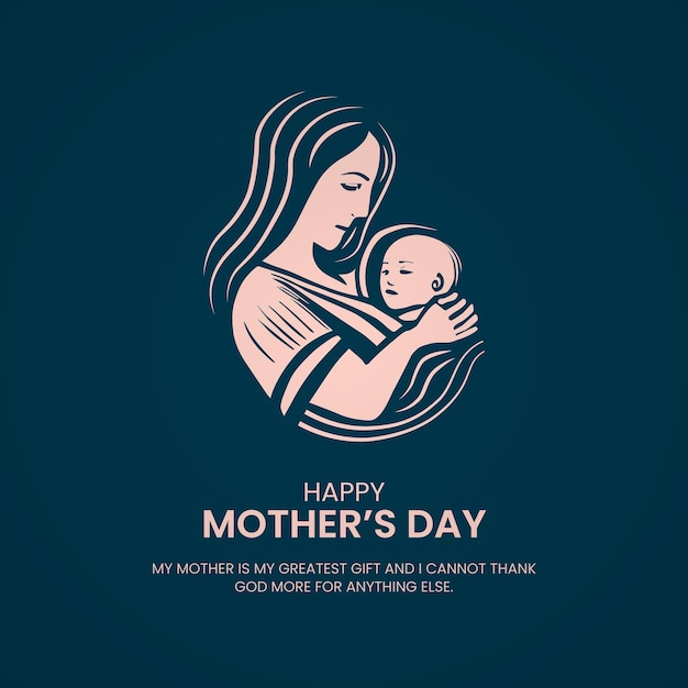 Vector happy mother's day social media post en wenskaart sjabloonontwerp