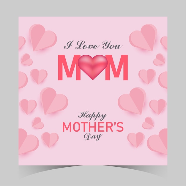 Happy Mother's Day social media posts template Mom Day greeting card and Mother's Day web banner