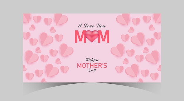 Vettore happy mother's day modello di post sui social media biglietto d'auguri per la festa della mamma e banner web per la festa della mamma