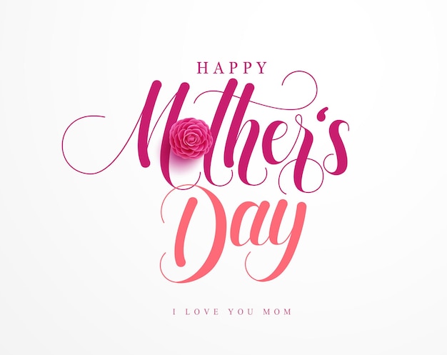 Happy mother's day text vector background design. Mother's day typography in elegant minimal.