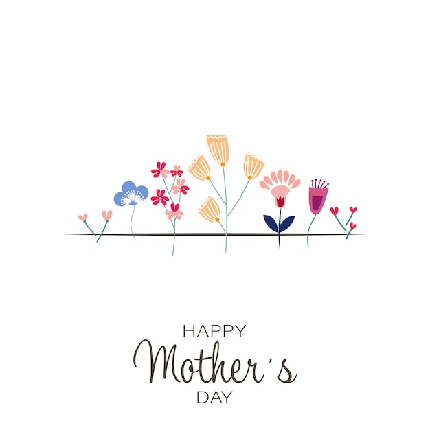 Happy Mother's Day vector wenskaarten set met bloemen