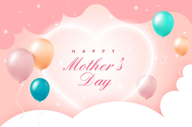 Happy Mother's Day with balloon background post template