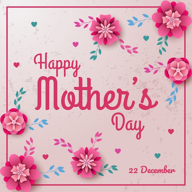 Happy Mother's Day with flowers background