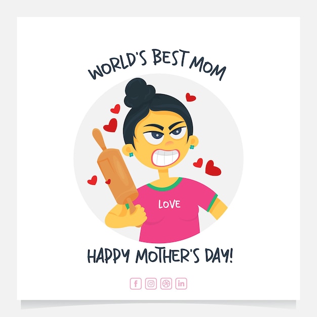 Vector happy mothers day angry mother post vector illustration mothers love