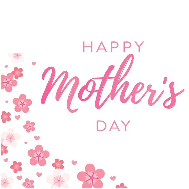Vector happy mothers day background mothers day greeting card mothers day text moms love heart