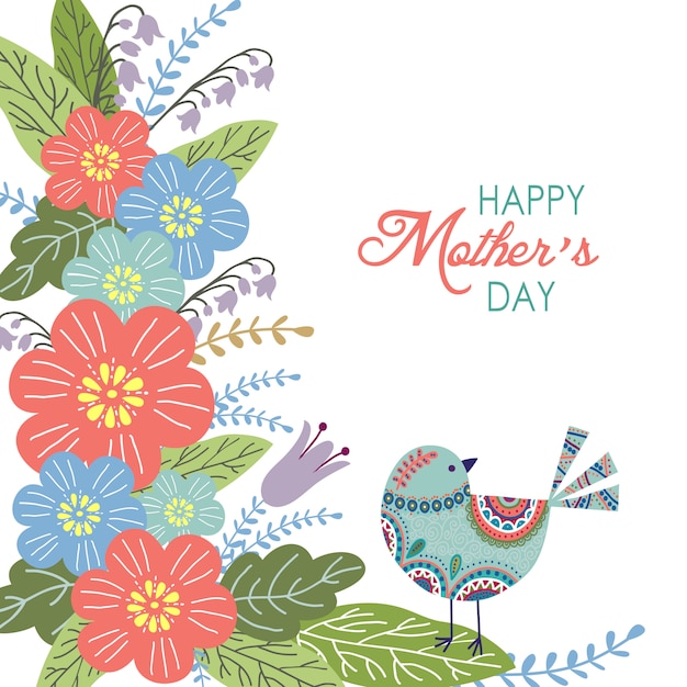 Happy mothers day background with flowers