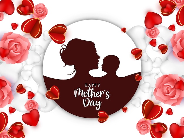 Happy mothers day beautiful greeting card illustration