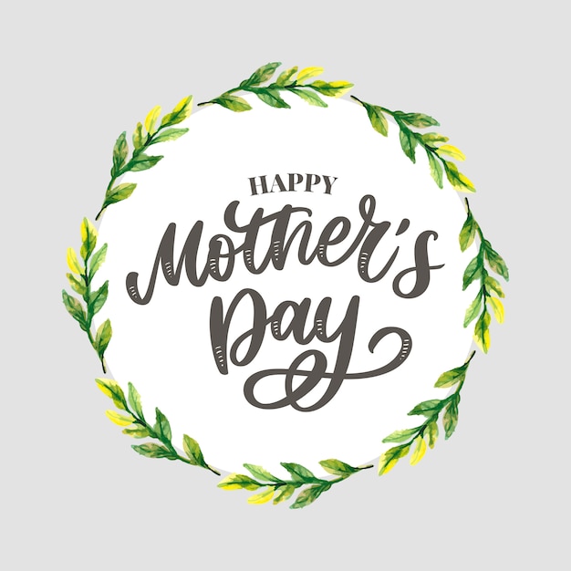 Happy Mothers Day belettering. Handgemaakte kalligrafie illustratie.