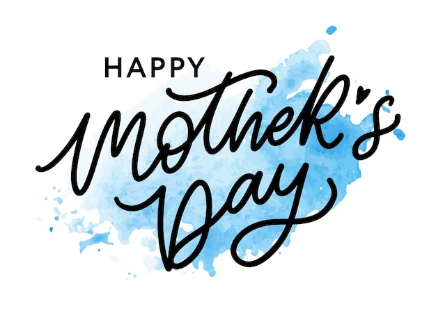 Happy mothers day belettering handgemaakte kalligrafie vectorillustratie moederdag kaart met bloemen