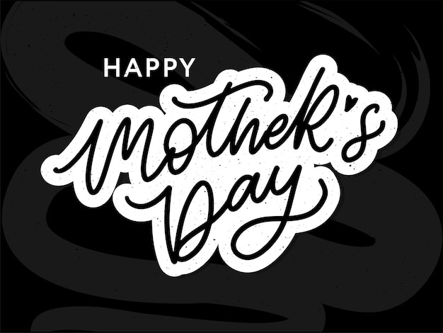 Happy mothers day belettering handgemaakte kalligrafie vectorillustratie moederdag kaart met bloemen