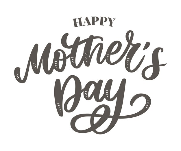 Happy Mothers Day belettering. Handgemaakte kalligrafie