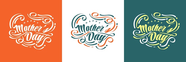 Happy Mothers Day belettering kan worden gebruikt voor wenskaart Poster Banner of T Shirt Design