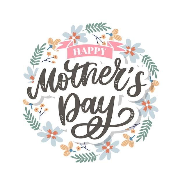 Happy mothers day belettering