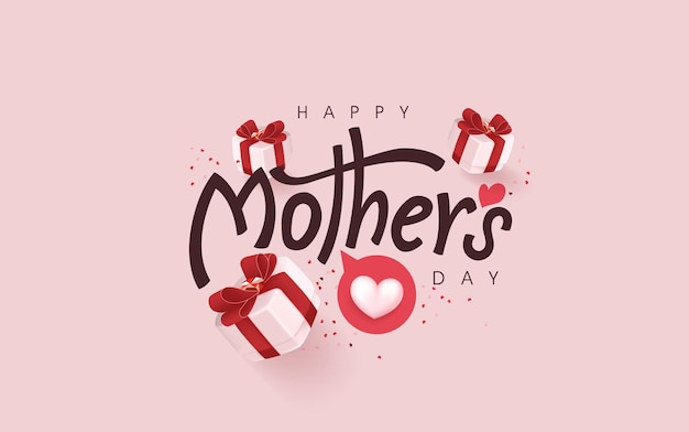 Happy Mothers day calligraphy poster banner background layout