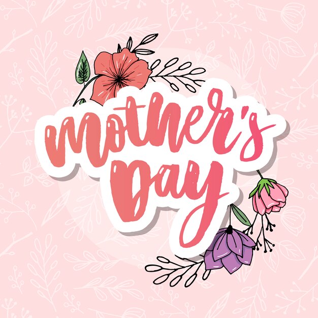 Happy Mothers Day calligraphy text