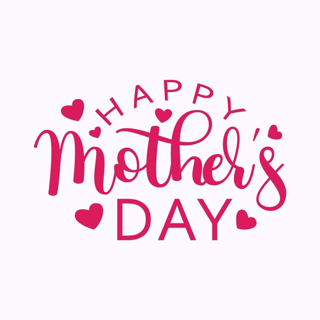 Happy Mothers Day Calligraphy with flower Background Vector Mothers day greeting card