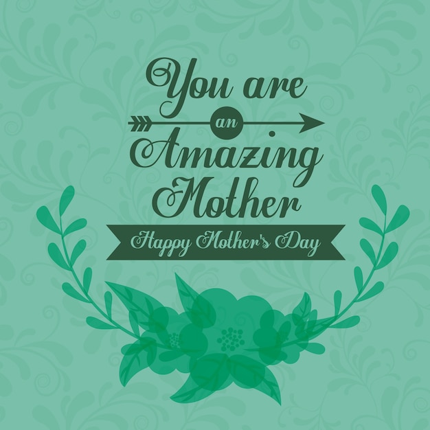 Happy mothers day card design, vector illustration.