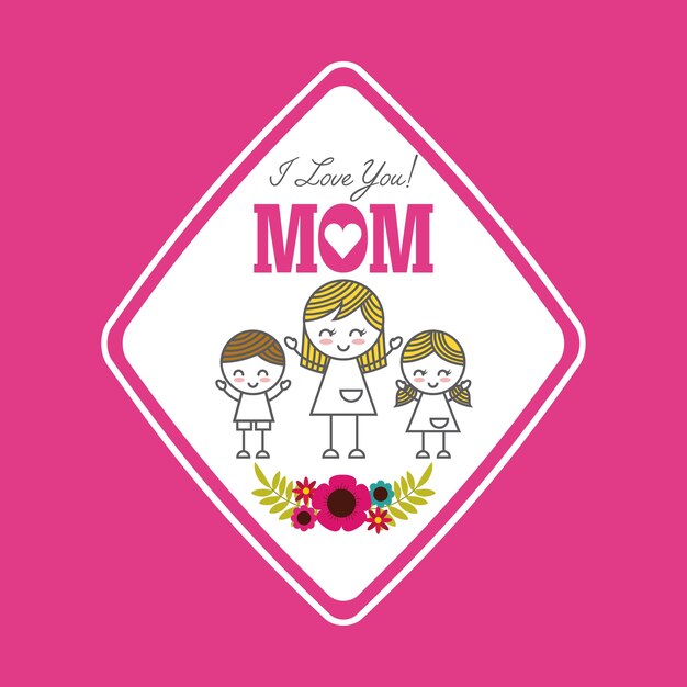 Happy mothers day card design