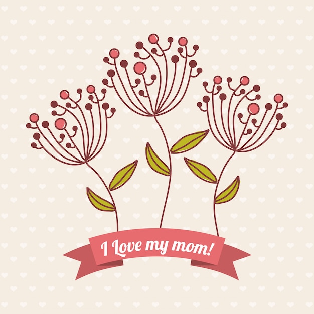 Vector happy mothers day card vector illustration