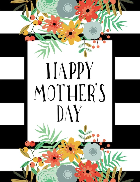 Vector happy mothers day card.