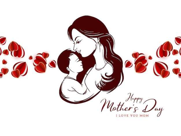 Vector happy mothers day celebration elegant decorative background