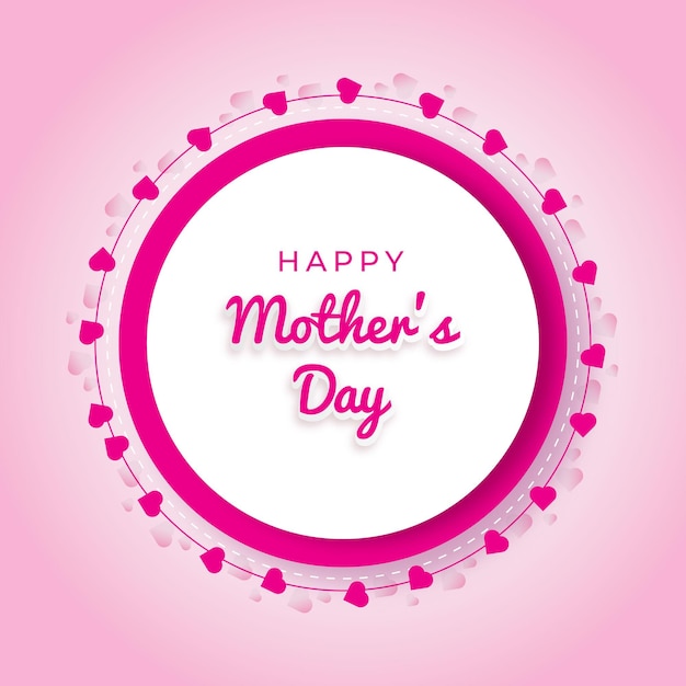 Happy mothers day celebration white hearts card background design