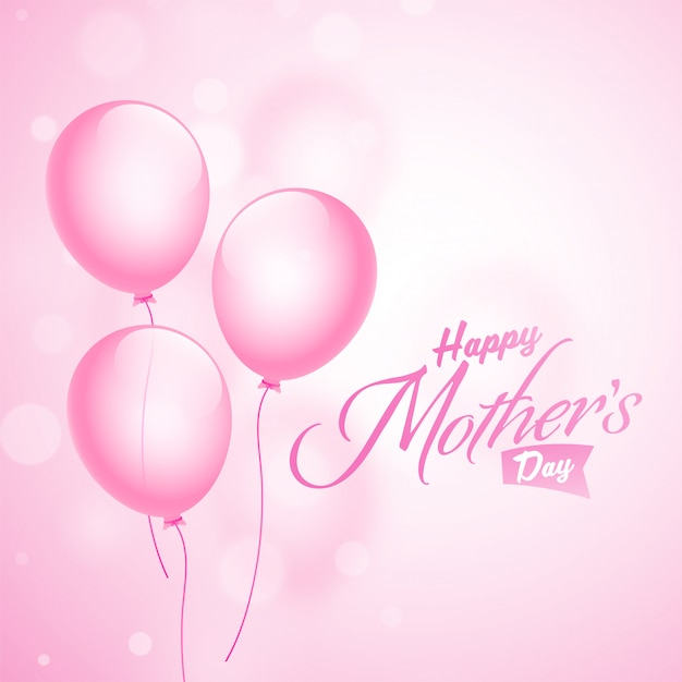 Happy mothers day concept met glanzende roze ballonnen.