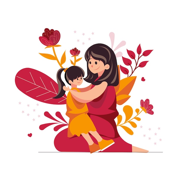 Happy mothers day cute illustration