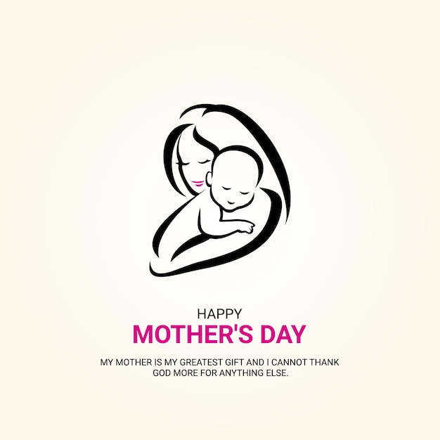 Vector happy mothers day, design for social media. 3d illustration