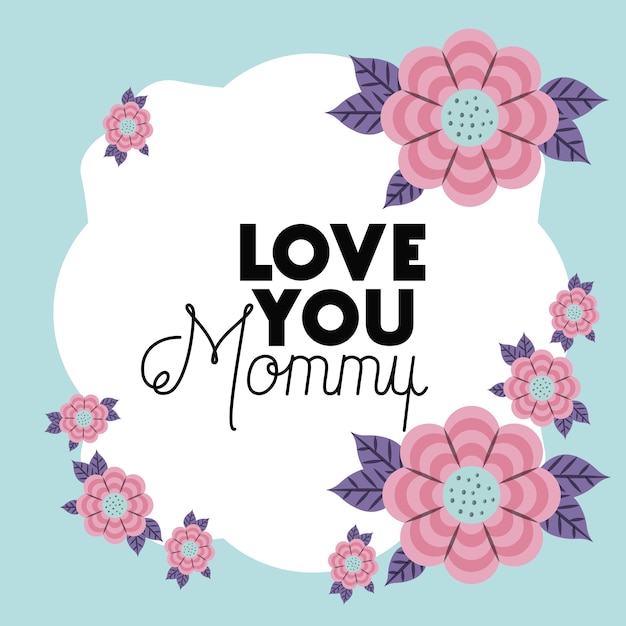 Vector happy mothers day frame with flowers